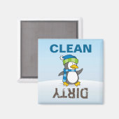 Kleiner Pinguin, der auf Schnee geht Magnet (Vorderseite/Rückseite)