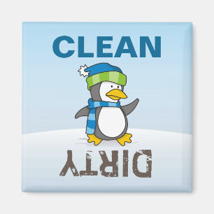 Kleiner Pinguin, der auf Schnee geht Magnet