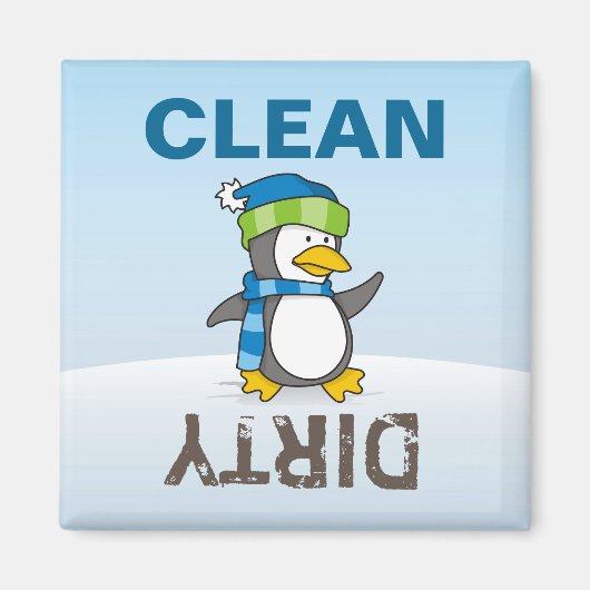 Kleiner Pinguin, der auf Schnee geht Magnet (Vorne)