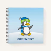 Kleiner Pinguin, der auf Schnee geht Notizbuch (Vorderseite)