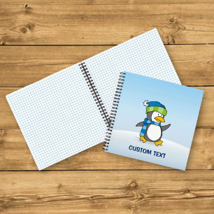 Kleiner Pinguin, der auf Schnee geht Notizbuch