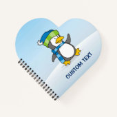 Kleiner Pinguin, der auf Schnee geht Notizbuch (Vorderseite)