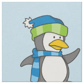 Kleiner Pinguin, der auf Schnee geht Stoff (Nahaufnahme)