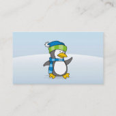 Kleiner Pinguin, der auf Schnee geht Visitenkarte (Rückseite)