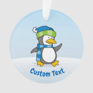 Kleiner Pinguin, der auf Schneeschmuck geht Ornament