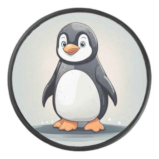 Kleiner Pinguin Eishockey Puck (Vorderseite)