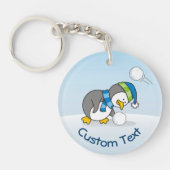 Kleiner Pinguin Erlangen eines Schneeballganges Sc Schlüsselanhänger (Vorderseite)