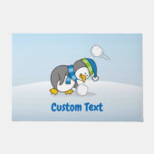 Kleiner Pinguin Erlangung einer Schneeballmatte Fußmatte (Vorderseite)