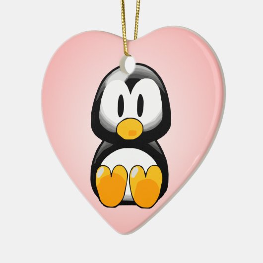 Kleiner Pinguin Keramik Ornament (Links)