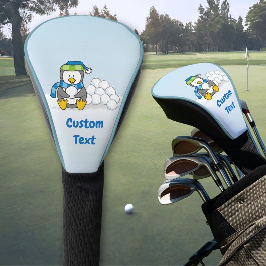 Kleiner Pinguin mit Schneebällen Golf Headcover