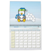 Kleiner Pinguin mit Schneebällen Kalender (Feb 2027)