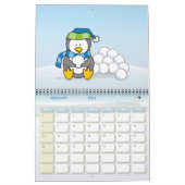 Kleiner Pinguin mit Schneebällen Kalender (Feb 2026)