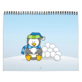 Kleiner Pinguin mit Schneebällen Kalender (Titelbild)