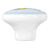 Kleiner Pinguin mit Schneebällen Keramikknauf (Seitenansicht)