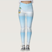 Kleiner Pinguin mit Schneebällen Leggings (Vorderseite)