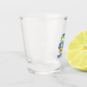 Kleiner Pinguin mit Schneebällen Schnapsglas (Links)