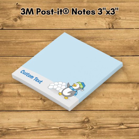 Kleiner Pinguin mit Schneeballschuhen Post-it Klebezettel