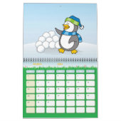 Kleiner Pinguin mit schneebedeckten Kugeln Kalender (Mär 2026)