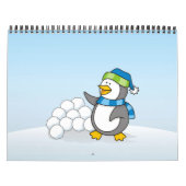 Kleiner Pinguin mit schneebedeckten Kugeln Kalender (Titelbild)