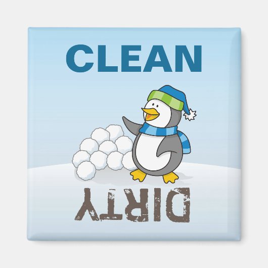 Kleiner Pinguin mit schneebedeckten Kugeln Magnet (Vorne)