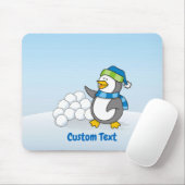 Kleiner Pinguin mit schneebedeckten Kugeln mit sch Mousepad (Mit Mouse)