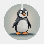 Kleiner Pinguin Ornament Aus Glas (Rückseite)