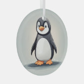 Kleiner Pinguin Ornament Aus Glas (Vorderseite Rechts)