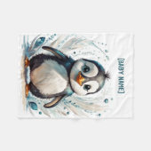 Kleiner Pinguin Personalisiert Fleecedecke (Vorderseite (Horizontal))