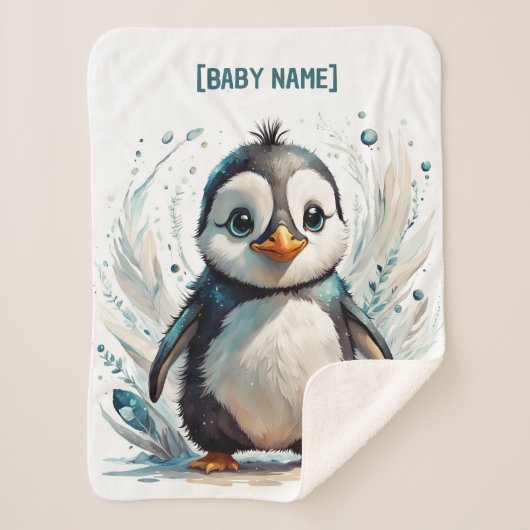 Kleiner Pinguin Personalisiert Sherpadecke (Vorderseite)