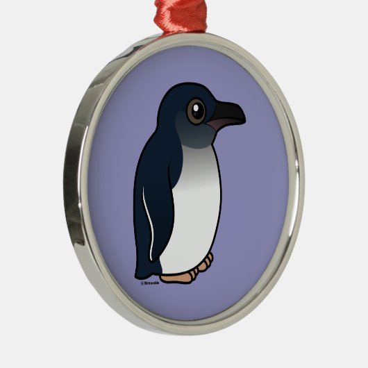 Kleiner Pinguin Silbernes Ornament (Rechts)
