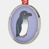 Kleiner Pinguin Silbernes Ornament (Links)
