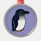 Kleiner Pinguin Silbernes Ornament (Vorne)