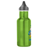 Kleiner Pinguin sitzend mit Schneeballflasche Edelstahlflasche (Links)