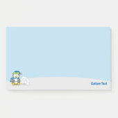 Kleiner Pinguin sitzend mit Snowballs Post-it Note Klebezettel (Vorderseite)