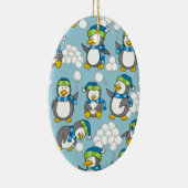 Kleiner Pinguinhintergrund Keramik Ornament (Rechts)