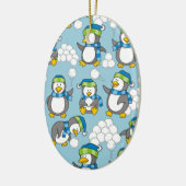 Kleiner Pinguinhintergrund Keramik Ornament (Links)