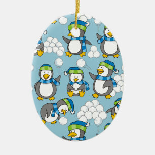 Kleiner Pinguinhintergrund Keramik Ornament