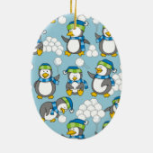 Kleiner Pinguinhintergrund Keramik Ornament (Hinten)
