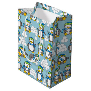 Kleiner Pinguinhintergrund Mittlere Geschenktüte