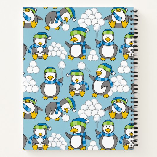 Kleiner Pinguinhintergrund Notizbuch (Rückseite)
