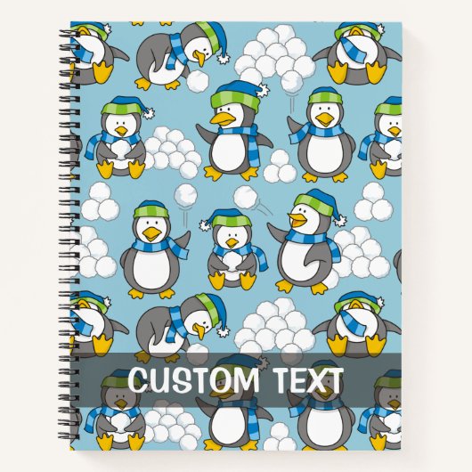 Kleiner Pinguinhintergrund Notizbuch (Vorderseite)