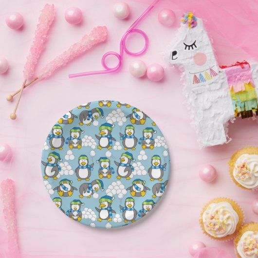 Kleiner Pinguinhintergrund Pappteller (Party)