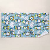 Kleiner Pinguinhintergrund Strandtuch (Vorderseite)