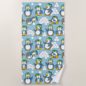 Kleiner Pinguinhintergrund Strandtuch (Vorderseite)