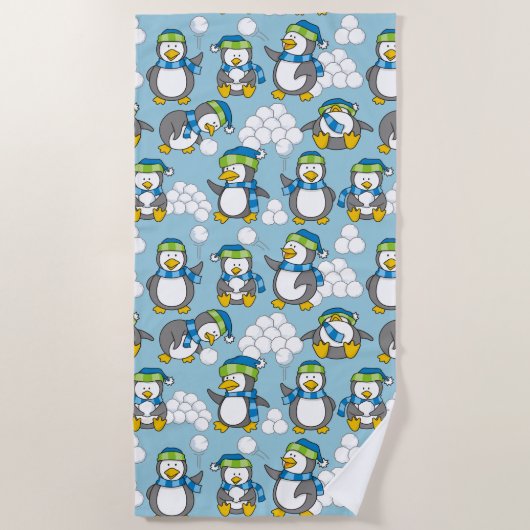 Kleiner Pinguinhintergrund Strandtuch (Vorderseite)