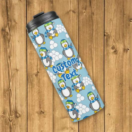Kleiner Pinguinhintergrund Thermosbecher