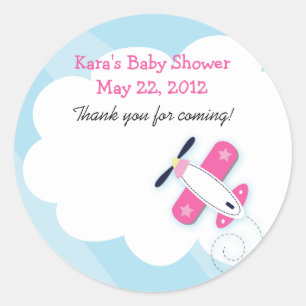 Kleiner Pink Aviator-Rundsticker Runder Aufkleber