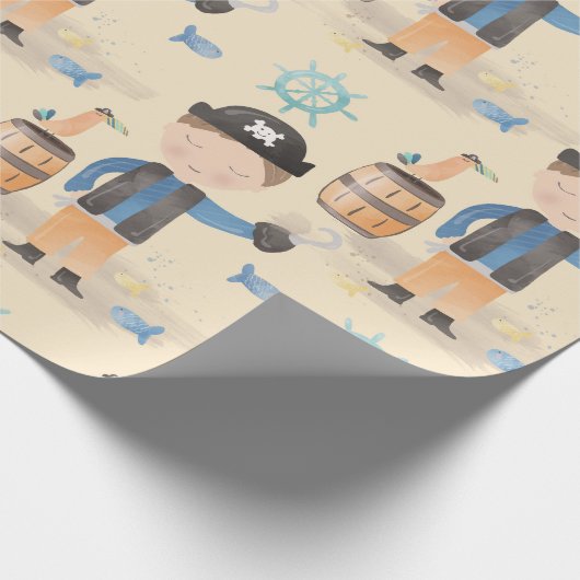 Kleiner Piratenjunge Geschenkpapier (Ecke)