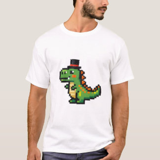Kleiner Pixel-T-Rex mit Zylinderhut T-Shirt