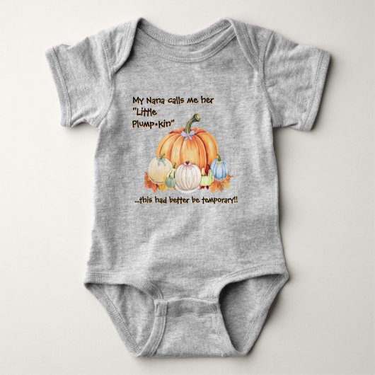 Kleiner Plumpkin Funny Zitat Fall Wasserfarbe Baby Strampler (Vorderseite)